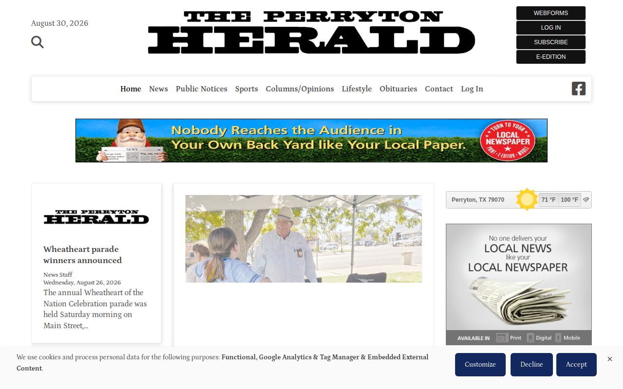 Ochiltree County historical warrant-news source at the Perryton Herald